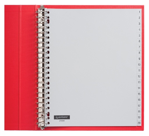 [270383] Intercalaire Quantore 23 perforations numéro 1-20 extra large PP gris