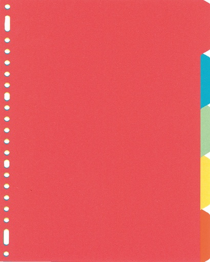 [270666] Intercalaire Kangaro PE405M A4 23 perforations 5 onglets carton assorti