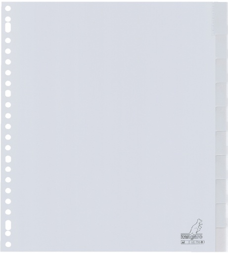 [270360] Intercalaire Kangaro G410FM-B A4 23 perforations 10 onglets + fenêtre Large