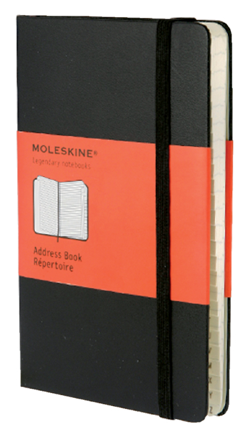 Adresboek Moleskine large 130x210mm hard cover lijn zwart
