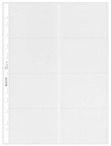 [510559] Pochette Leitz Premium pour cartes de visite Copy safe A4 PP transparent 10 pièces