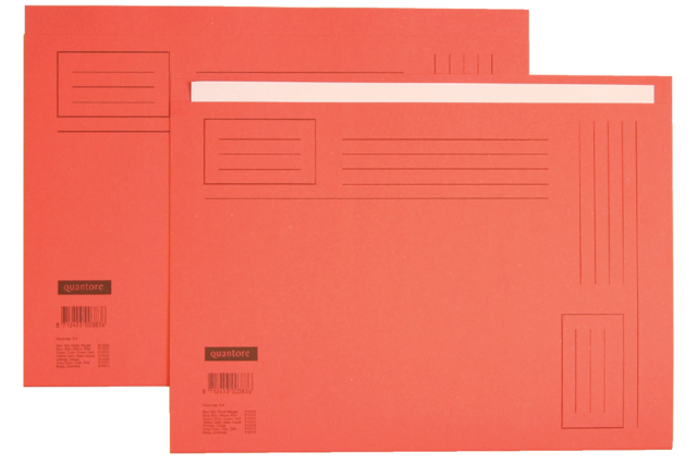 Vouwmap Quantore Folio ongelijke zijde 250gr rood