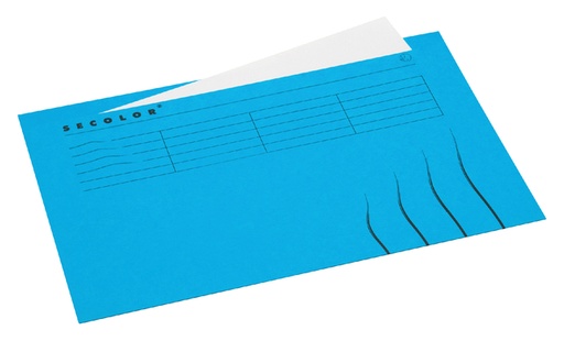 [522373] Chemise Secolor Folio grand onglet 100% carton recyclé 250g bleu