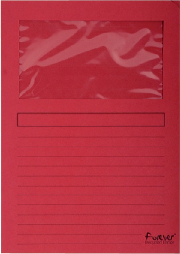 [511112] Pochette modèle L Exacompta Forever + fenêtre 120g rouge 100 pièces