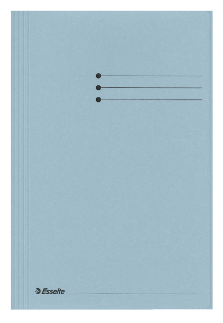 Dossiermap Esselte folio 3 kleppen manilla 275gr blauw
