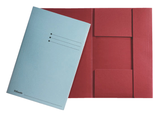 Dossiermap Esselte folio 3 kleppen manilla 275gr rood