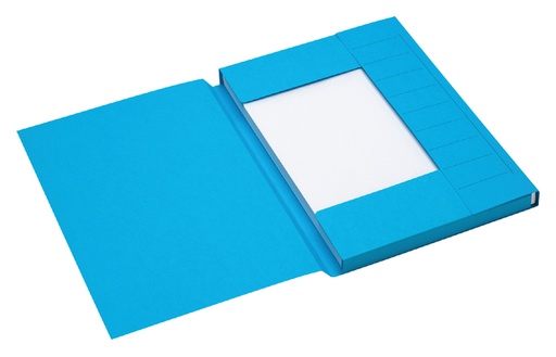 [522393] Dossiermap Secolor A4 3 kleppen 100% gerecycled karton 250 gr blauw