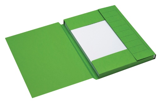 [522394] Chemise Secolor A4 3 rabats 100% carton recyclé 250g vert