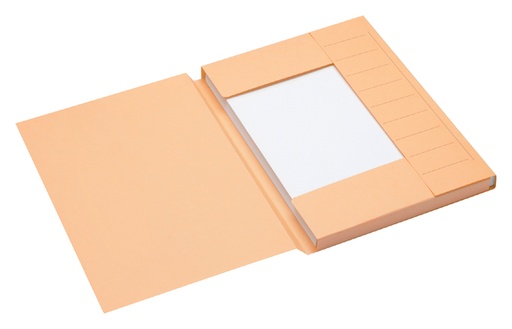 [522396] Dossiermap Secolor A4 3 kleppen 100% gerecycled karton 250 gr chamois