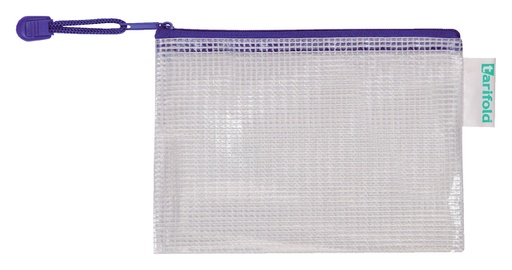[512479] Pochette rangement Tarifold avec zip 175x125mm PVC bleu