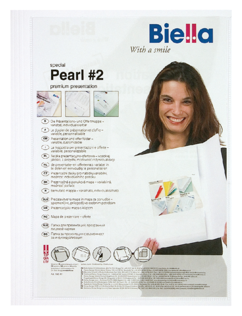 Dossier de présentation Pearl2+pochette 3 rabats blanc