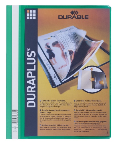 [512324] Chemise à lamelle Durable Duraplus A4 vert