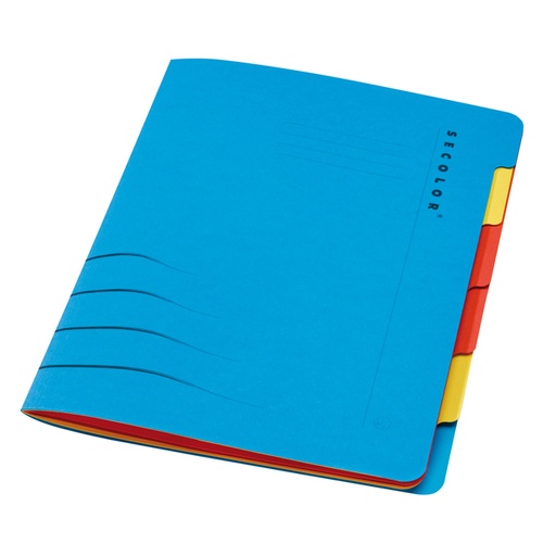 [530055] Sorteermap Secolor sixtab 6 tabbladen 100% gerecycled karton 250 gr blauw
