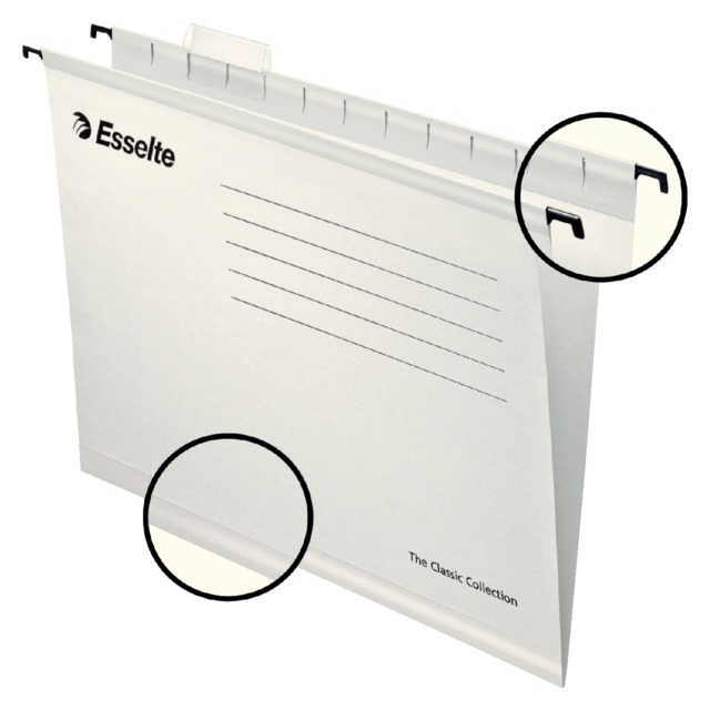 Dossier suspendu Esselte Classic A4 fond-V 345x240mm blanc
