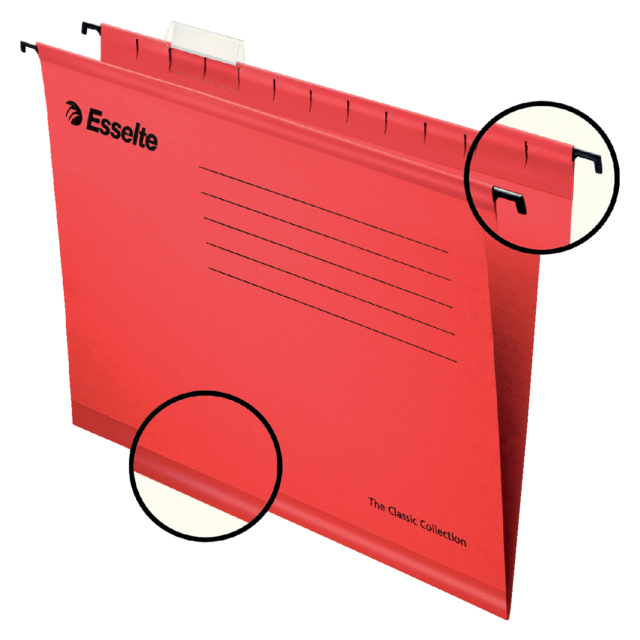 Dossier suspendu Esselte Classic Plus folio fond V 362x240mm rouge
