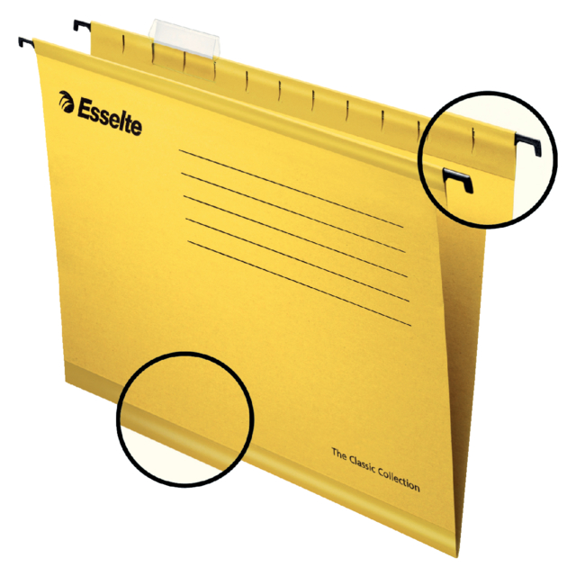 Dossier suspendu Esselte Classic A4 fond-V 345x240mm jaune