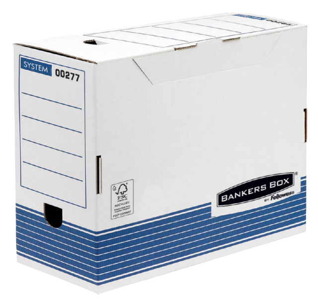 Archiefdoos Bankers Box System A4 150mm wit blauw
