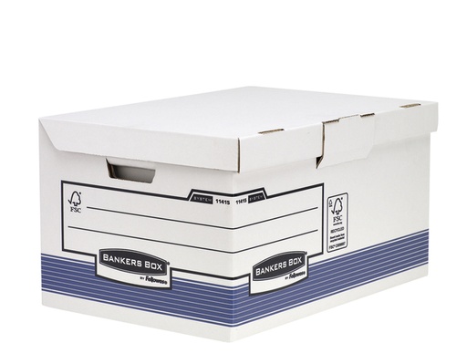 [531057] Caisse archives Bankers Box System Fold flip top Maxi blanc-bleu