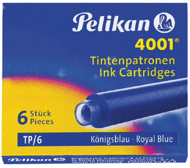 Cartouche d’encre Pelikan 4001 bleu roi