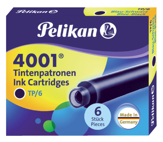 Inktpatroon Pelikan 4001 blauw/zwart