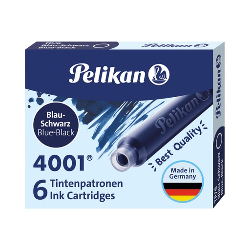[609611] Cartouche d’encre Pelikan 4001 bleu/noir 6 pièces