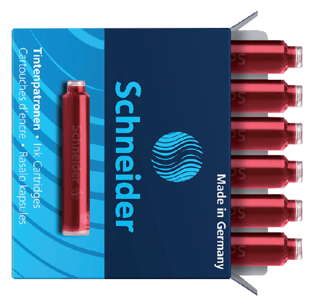 Cartouche d’encre Schneider DIN rouge boîte 6 pièces