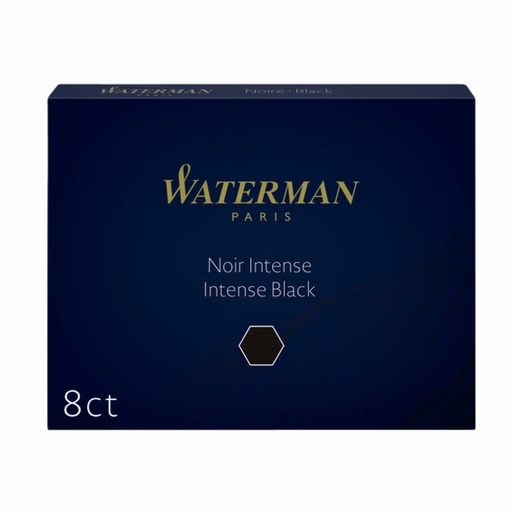 [609751] Cartouche d'encre Waterman n° 23 Longue noir boîte 8 pièces