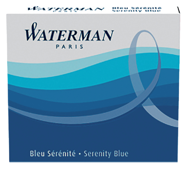 Cartouche d''encre Waterman nr23 Longue bleu boîte 8 pièces