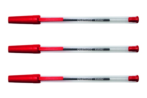 [610262] Stylo bille Quantore Stick Medium rouge