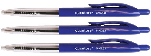 [610283] Stylo bille Stick Quantore rétractable Medium bleu