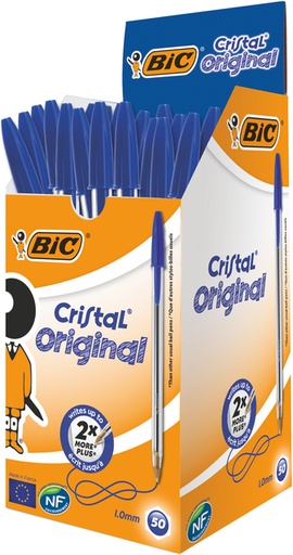 [616103] Balpen Bic Cristal medium blauw