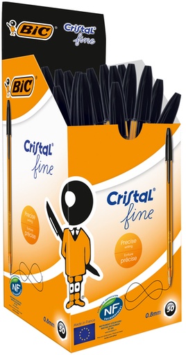 [616321] Stylo bille BIC Cristal Fin noir