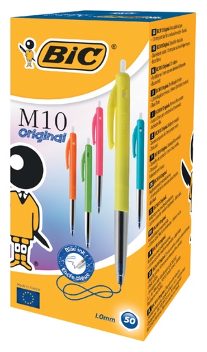 [616411] Stylo bille BIC M10 Colors Edition Limitée Medium assorti