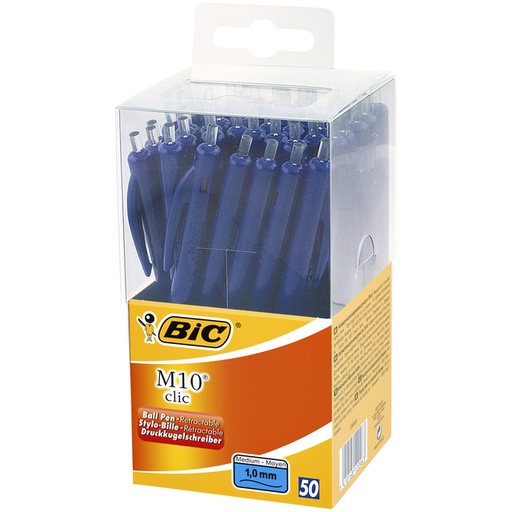 [616343] Balpen Bic M10 medium blauw in tubo verpakking
