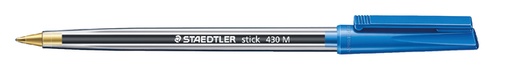 [612843] Balpen Staedtler Stick 430 medium blauw