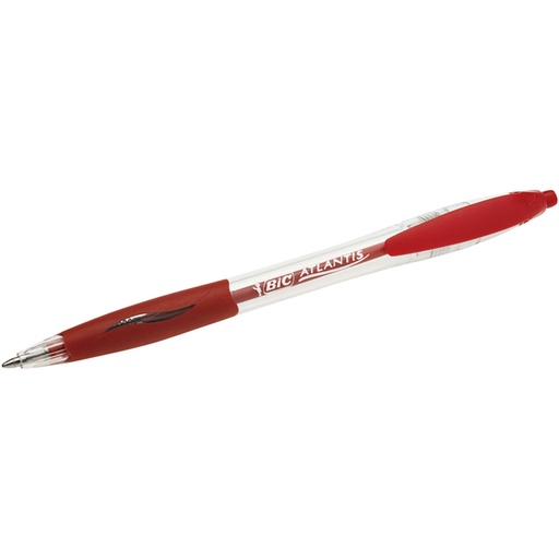 [616022] Balpen Bic Atlantis classic grip clic medium rood
