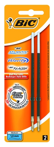 [616061] Balpenvulling Bic voor diverse balpennen medium zwart blister à 2 stuks