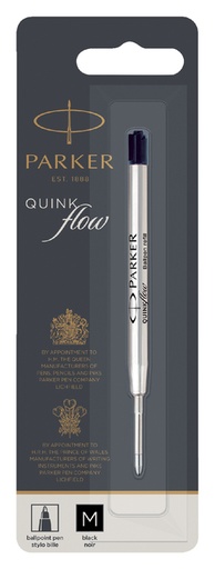 [625826] Recharge stylo bille Parker Quinkflow Medium noir blister