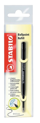 [625711] Balpenvulling STABILO standaard medium zwart  blister à 1 stuk