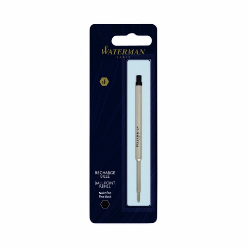 [626052] Recharge stylo bille Waterman noir Fin noir blister