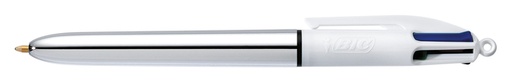 [616420] Balpen Bic 4kleuren shine medium zilver