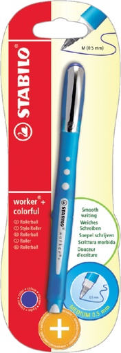 [632653] Rollerpen STABILO worker colorful 2019/41 medium blauw blister à 1 stuk
