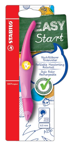 [636481] Rollerpen STABILO Easyoriginal linkshandig roze/lichtroze blister