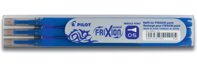 Recharge Roller PILOT FriXion Hi-Tecpoint Fin bleu 3 pièces