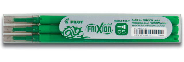 Recharge Roller Pilot FriXion Hi-Tecpoint Fin vert 3 pièces