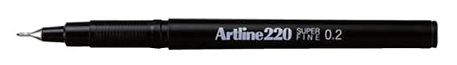 Fineliner Artline 220 rond super fijn zwart