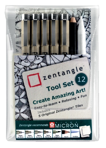 [632572] Fineliner Sakura Zentangle tool set 12delig