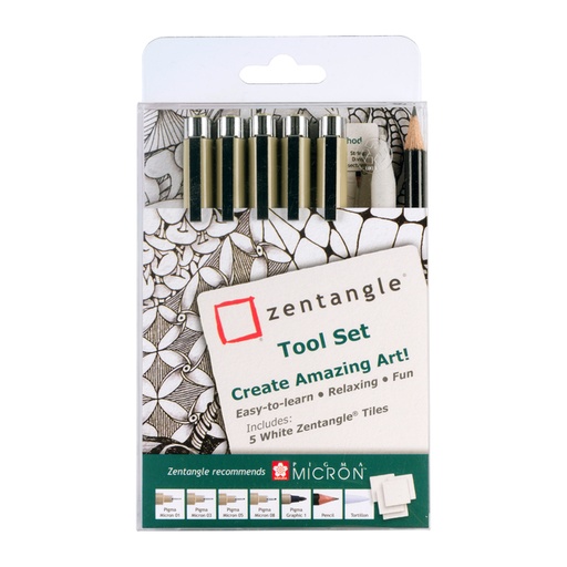 [632572] Kit dessin Sakura Zentangle assorti set 12 pièces