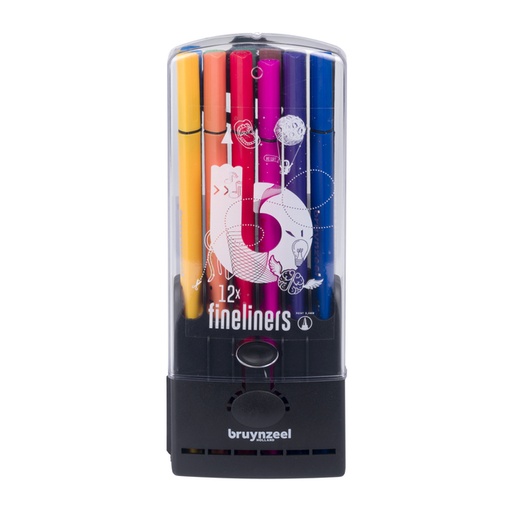 [632582] Fineliner Bruynzeel Teens 0,4mm assorti 12 pièces