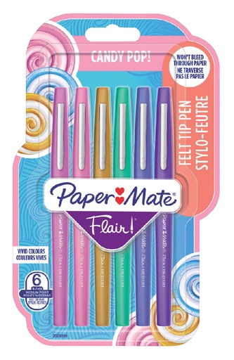 [633308] Fineliner Paper Mate Flair Candypop Assorti 1,0mm set 6pcs